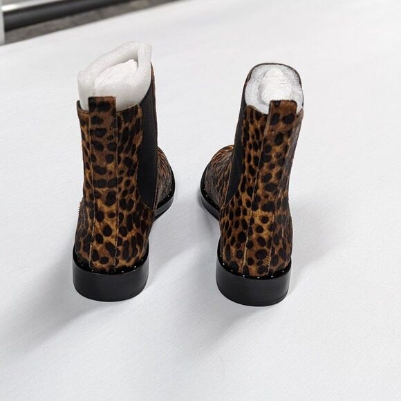 Rebecca Minkoff Size 7M Brown Leopard Print Calf Hair Sabeen Too Ankle Boots NEW - Picture 4 of 9